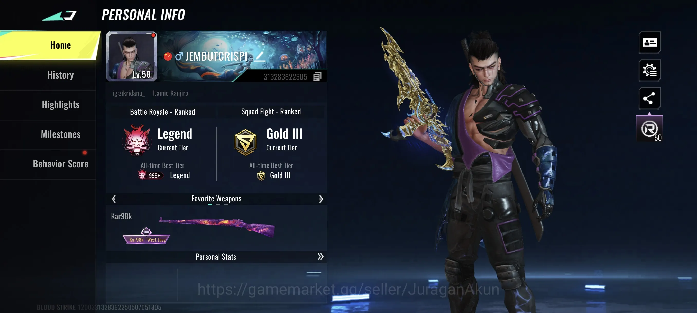 Asia|Eternal Uzi-Star chaser lvl3,Scar-Molten Core,Many Legendary|Jet-Blackout Bomber,etc|Log tf Code|CheckSS(BLS1017) Blood Strike Mid-Tier Asia|Eternal Uzi-Star chaser lvl3,Scar-Molten Core image 1