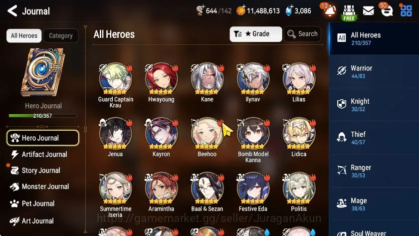 Epic Seven Accounts Mid-Tier Asia Unverif|14ML (Zio,Barunka,DK Sharun,etc)Limited 3