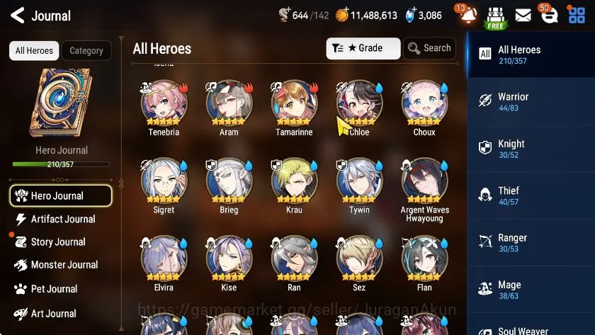 Epic Seven Accounts Mid-Tier Asia Unverif|14ML (Zio,Barunka,DK Sharun,etc)Limited 4