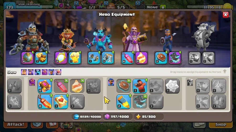 Clash of Clans Accounts Mid-Tier TH 14 - BH 7|Limited Skin|LV 171|HH 8|BK 72,AQ 80,GW 60,MP 41,RC 30,DD 0|CN OFF|Protect 10