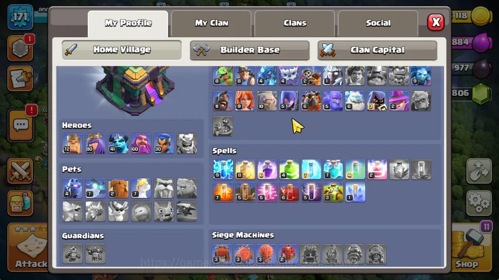 Clash of Clans Accounts Mid-Tier TH 14 - BH 7|Limited Skin|LV 171|HH 8|BK 72,AQ 80,GW 60,MP 41,RC 30,DD 0|CN OFF|Protect 3
