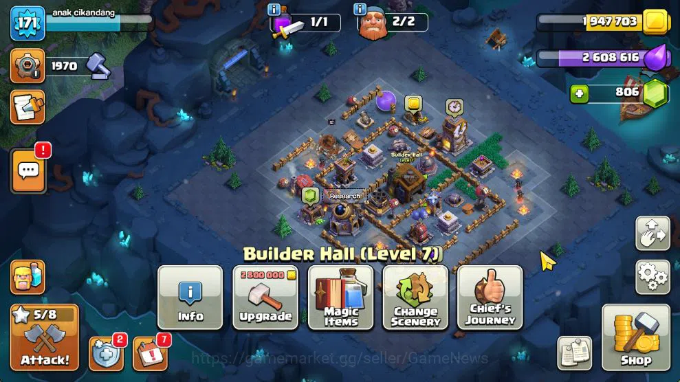 Clash of Clans Accounts Mid-Tier TH 14 - BH 7|Limited Skin|LV 171|HH 8|BK 72,AQ 80,GW 60,MP 41,RC 30,DD 0|CN OFF|Protect 6