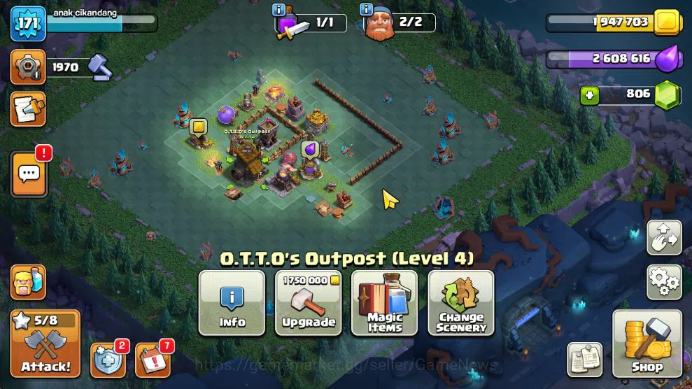 Clash of Clans Accounts Mid-Tier TH 14 - BH 7|Limited Skin|LV 171|HH 8|BK 72,AQ 80,GW 60,MP 41,RC 30,DD 0|CN OFF|Protect 7