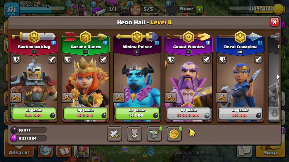 Clash of Clans Accounts Mid-Tier TH 14 - BH 7|Limited Skin|LV 171|HH 8|BK 72,AQ 80,GW 60,MP 41,RC 30,DD 0|CN OFF|Protect 8