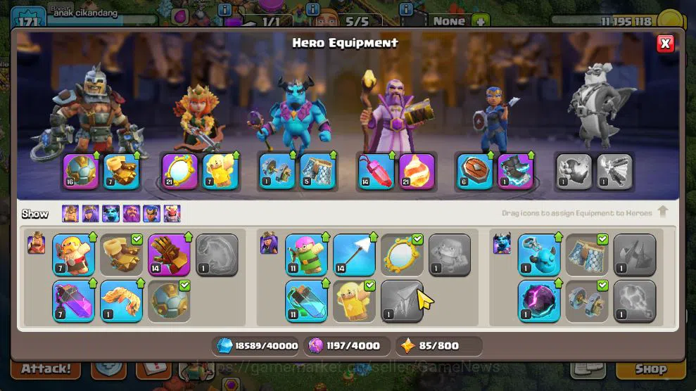 Clash of Clans Accounts Mid-Tier TH 14 - BH 7|Limited Skin|LV 171|HH 8|BK 72,AQ 80,GW 60,MP 41,RC 30,DD 0|CN OFF|Protect 9