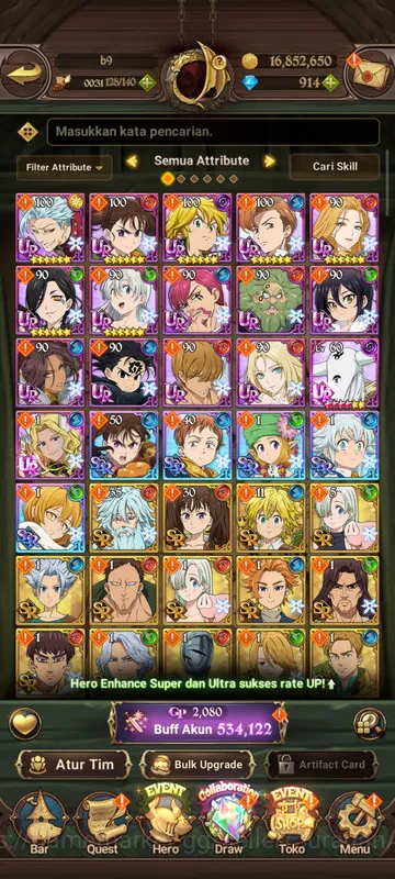 The Seven Deadly Sins: Grand Cross Accounts Starter GLOBAL| 534K CC | Fresh Starter | 2 UR + 914 DM ( Thor, Mael ) | Code 2