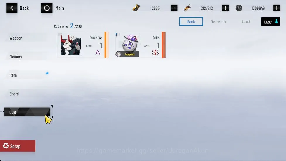Punishing: Gray Raven Accounts End-Game ASIA |SSS Lilith+Sign+CUB,SS Stigmata+Sign,SS LuciaSW+Sign,SS Obliv 2