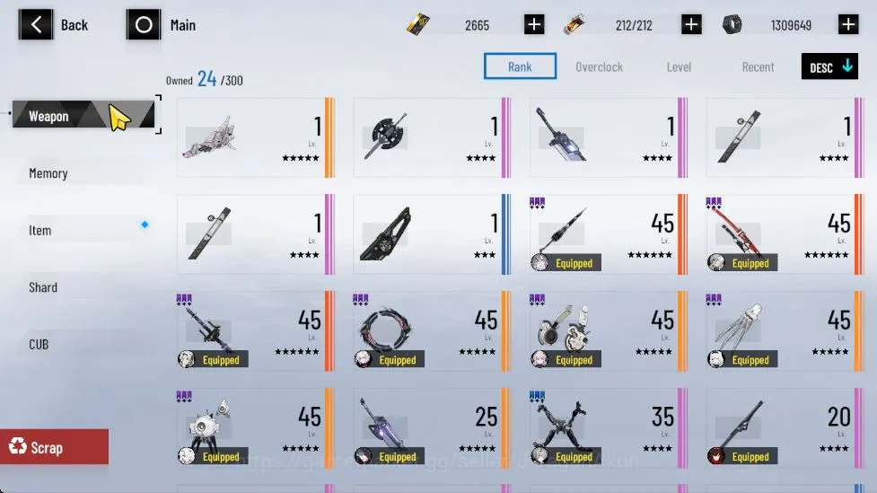 Punishing: Gray Raven Accounts End-Game ASIA |SSS Lilith+Sign+CUB,SS Stigmata+Sign,SS LuciaSW+Sign,SS Obliv 4
