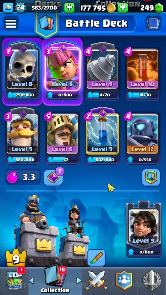 Clash Royale Accounts Lvl 24|Trophy 4836|KTL 9|Limited Skin|Card 83| 3 E image 3