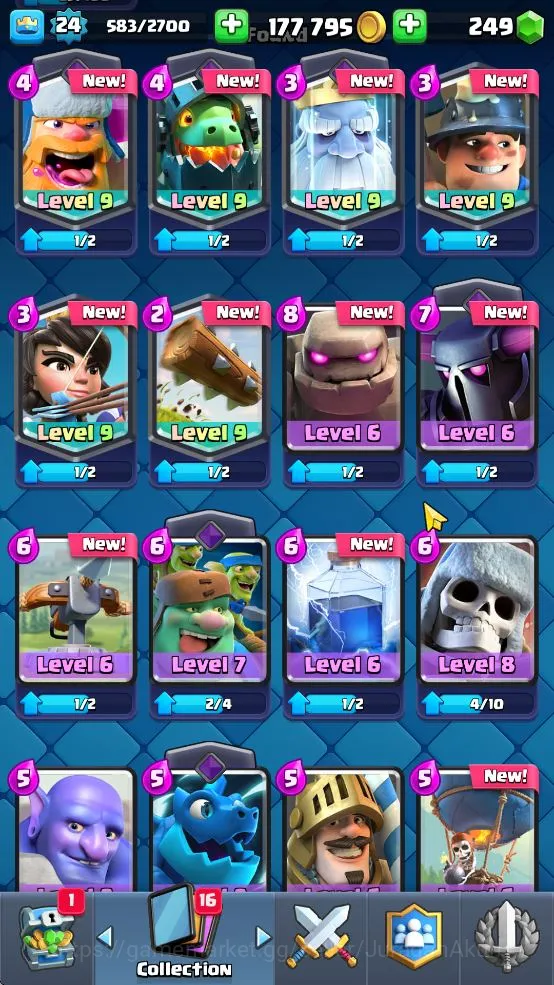 Clash Royale Accounts Lvl 24|Trophy 4836|KTL 9|Limited Skin|Card 83| 3 E image 4