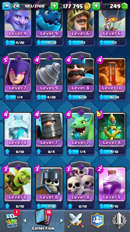 Clash Royale Accounts Lvl 24|Trophy 4836|KTL 9|Limited Skin|Card 83| 3 E image 5