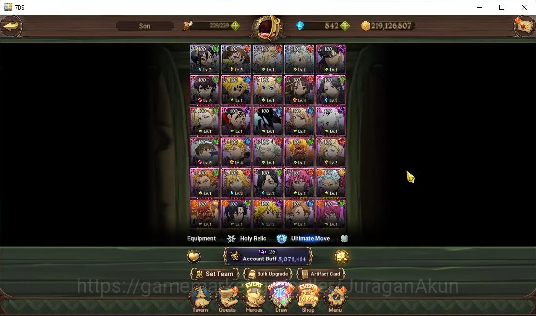 ASIA|5MCC| 4LR+7UR+Blessing,Solev Collabs+842 Gems (Diane 3/6,Merlin 2/6,Brunhild,Elizabeth,Skuld 2/6,ETC)|Code Only|(SDS2362) The Seven Deadly Sins: Grand Cross Accounts Starter ASIA|5MCC| 4LR+7UR+Blessing,Solev Collabs+842 Gems (Diane 3/6,Merlin