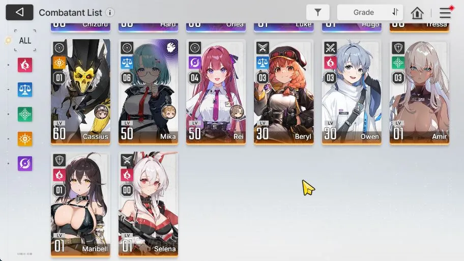 Chaos Zero Nightmare Accounts Global Lv 50|5 SSR (ChizuruM2+Sign,OrleaM1,Haru,Luke,Hugo)+9 SR(MikaM6,TressaM6,Etc)+19 SR 4
