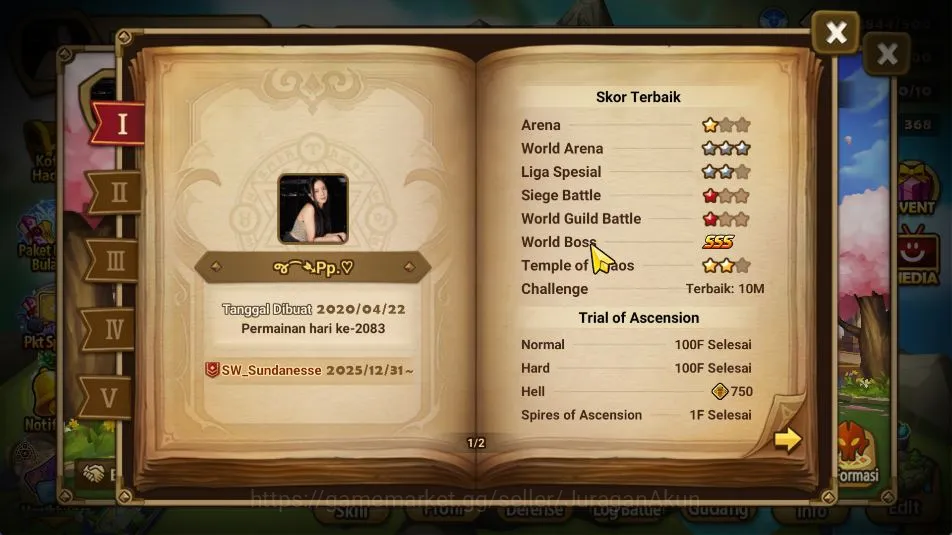 Summoners War: Sky Arena Accounts Mid-Game ASIA Lv 100|2 LD[Ragdoll,Wolyung]|75+ NB5(Josephine,Cheongpung,Leo)+211 6 3