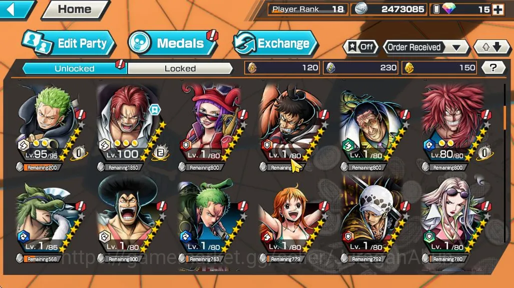 One Piece Bounty Rush Accounts Global|4 META EX[FR Shanks,Divine Shanks,Zephyr,Ku image 4