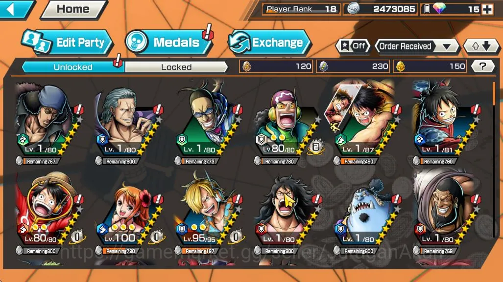 One Piece Bounty Rush Accounts Global|4 META EX[FR Shanks,Divine Shanks,Zephyr,Ku image 5