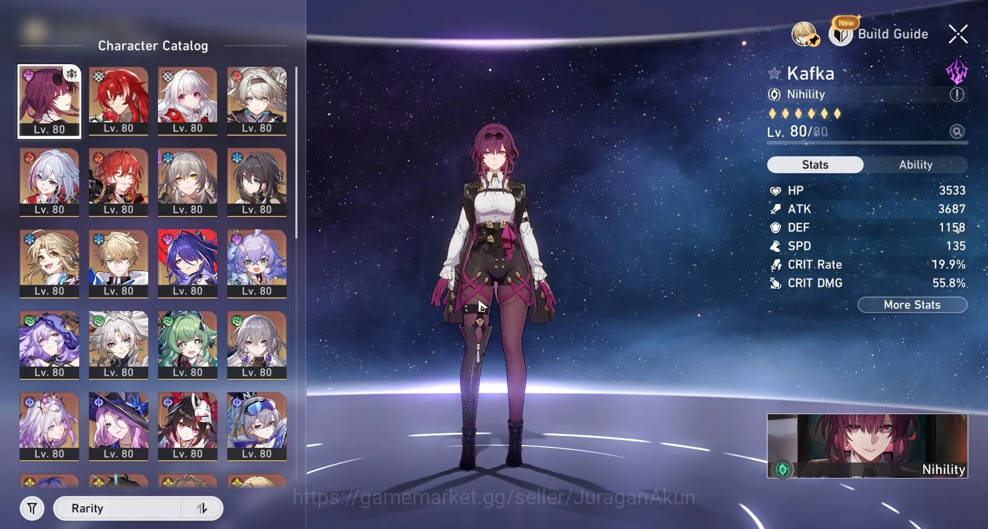Honkai Star Rail Accounts End Game ASIA [TL70] 16 Limited (Castorice,Kafka+Sign, Firefly+Sign 9