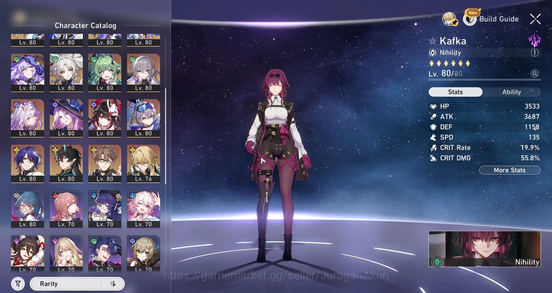 Honkai Star Rail Accounts End Game ASIA [TL70] 16 Limited (Castorice,Kafka+Sign, Firefly+Sign 10