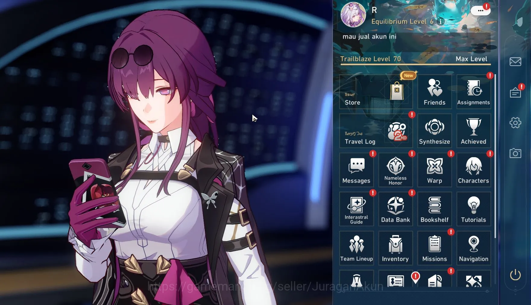 Honkai Star Rail Accounts End Game ASIA [TL70] 16 Limited (Castorice,Kafka+Sign, Firefly+Sign 3