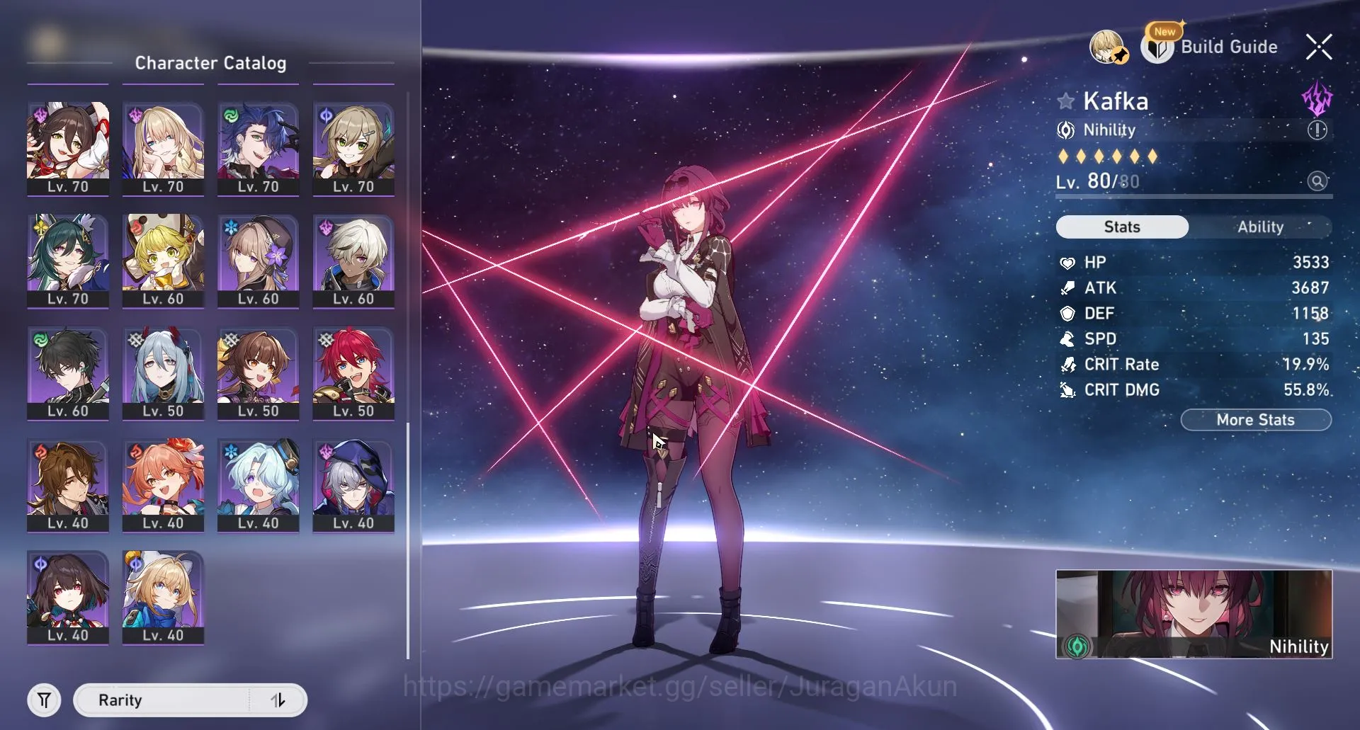 Honkai Star Rail Accounts End Game ASIA [TL70] 16 Limited (Castorice,Kafka+Sign, Firefly+Sign 7