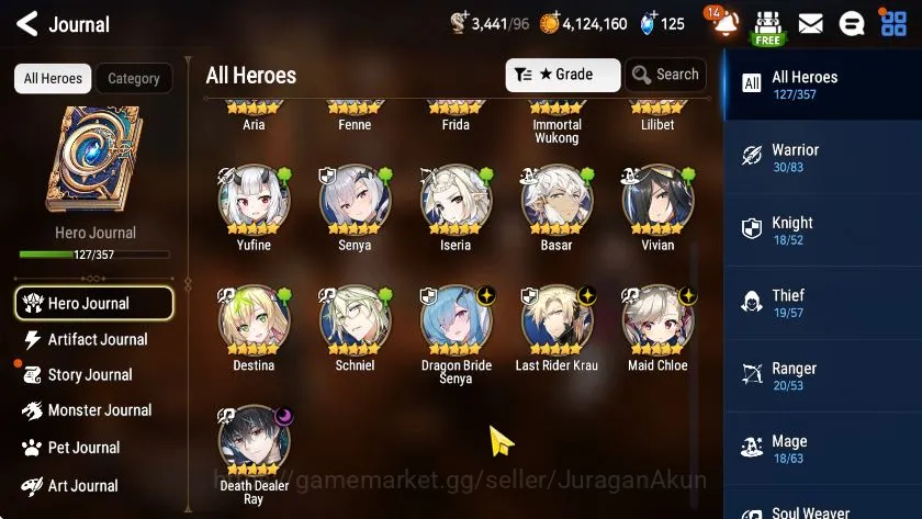Epic Seven Accounts Starter Global Unverif|Best Starter|4ML (DB Senya,DDRay,LRKrau,etc) Limited Festive 4