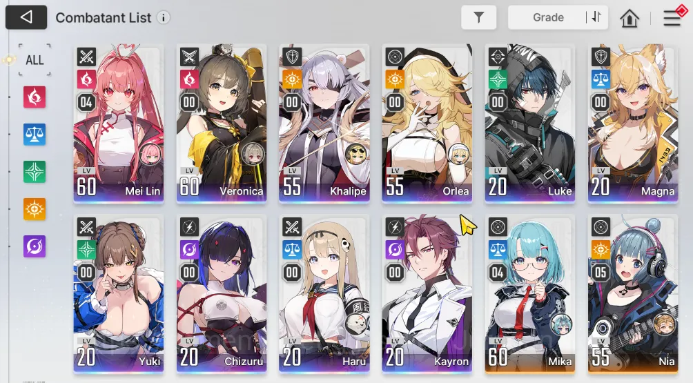 Chaos Zero Nightmare Accounts GLOBAL Lv52|WellBuild|10 SSR(Mei 2