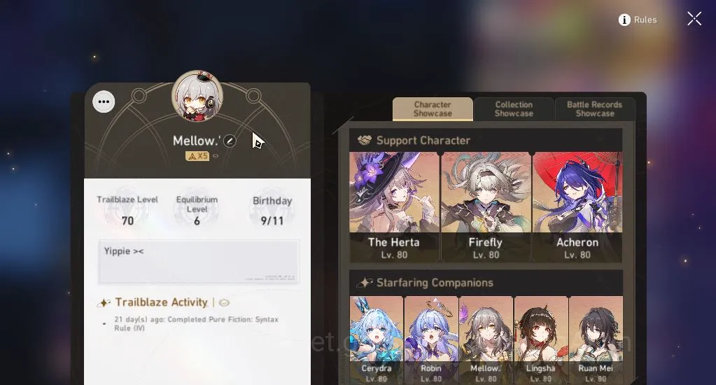 Honkai Star Rail Mid Game ASIA|TL 70|16 Limited|Bonus GI|[Acheron E2,TB,The  image 1