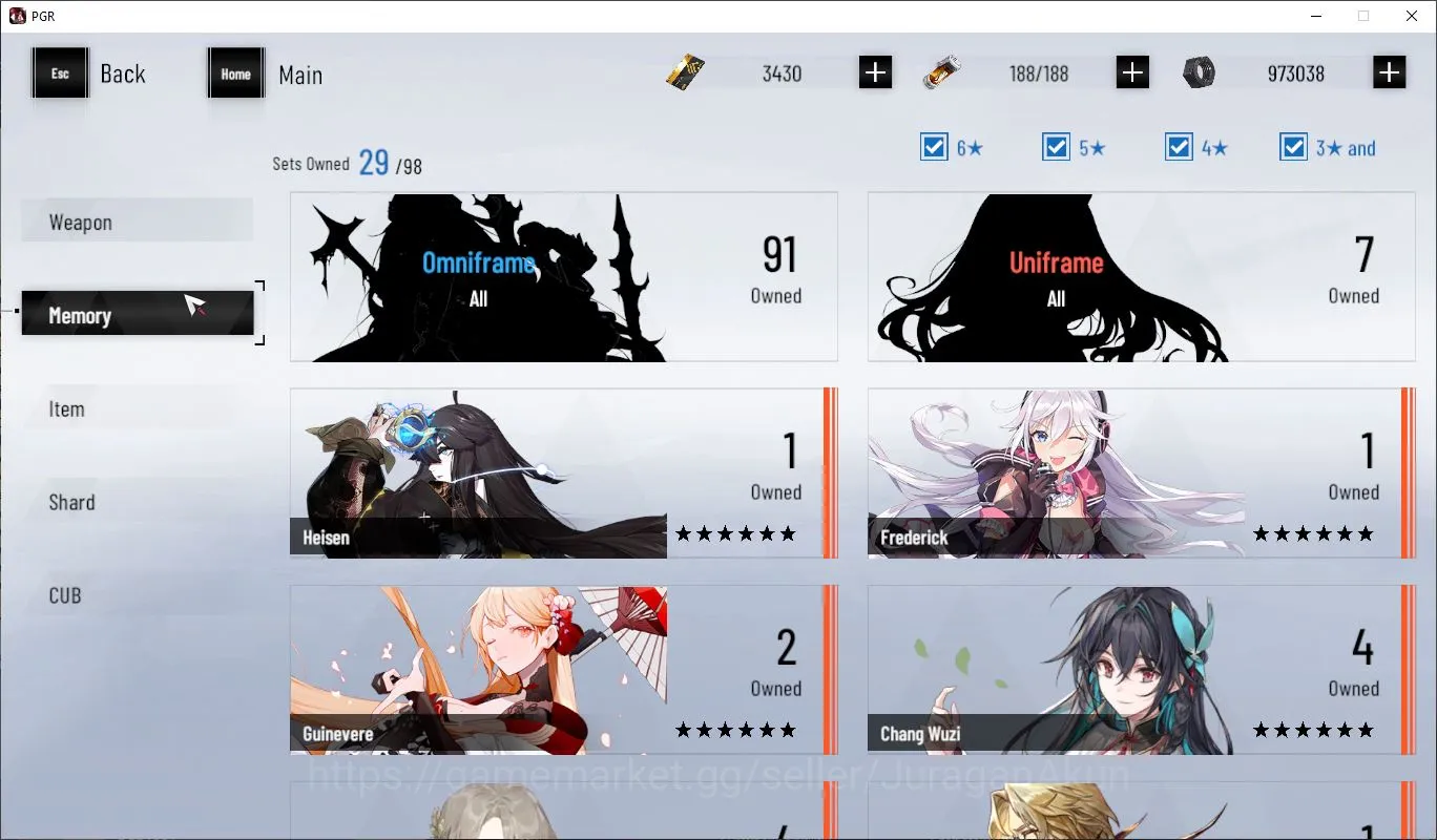 Punishing: Gray Raven Accounts Mid-Game ASIA | 3K | Lucai CW+Sign, Hanying Solacutune, Feral, Nanami ST | Char&Weap Selecter 4