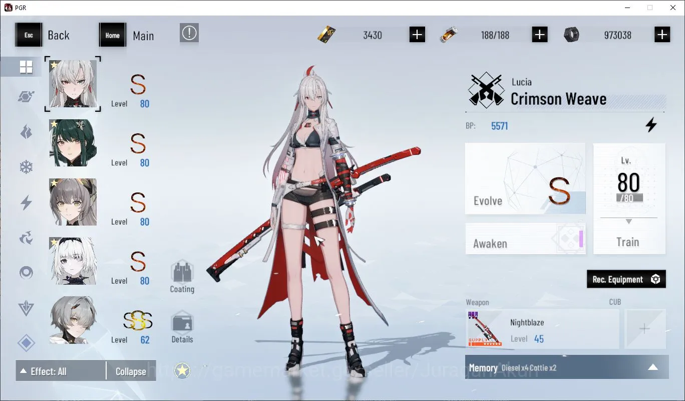 Punishing: Gray Raven Accounts Mid-Game ASIA | 3K | Lucai CW+Sign, Hanying Solacutune, Feral, Nanami ST | Char&Weap Selecter 6