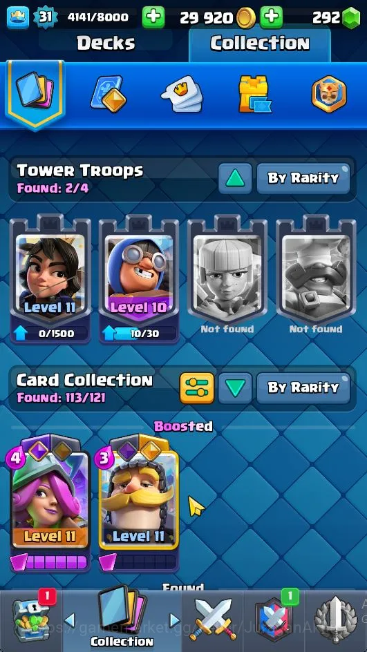 Clash Royale Accounts Lvl 31|Trophy 6068|KTL 11|Limited Skin|Card 113|1 image 2