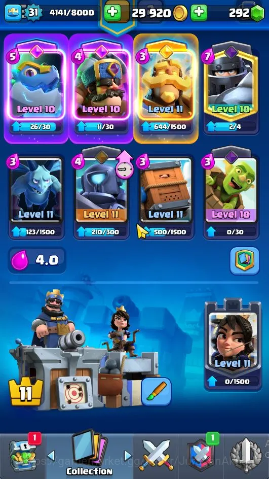 Clash Royale Accounts Lvl 31|Trophy 6068|KTL 11|Limited Skin|Card 113|1 image 3