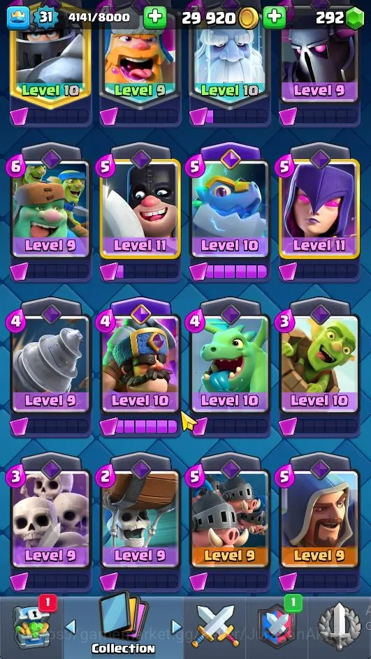 Clash Royale Accounts Lvl 31|Trophy 6068|KTL 11|Limited Skin|Card 113|1 image 5