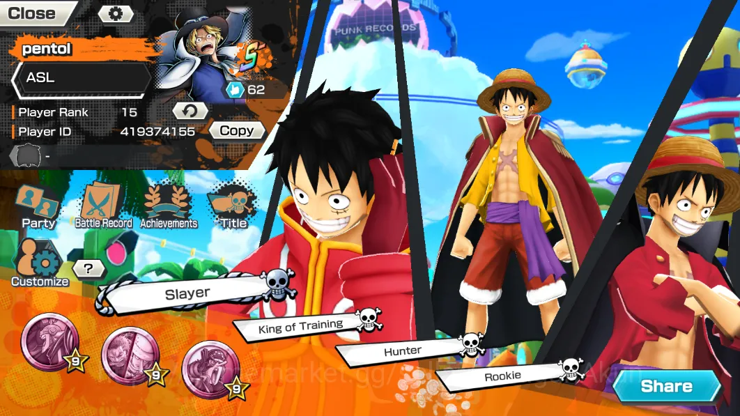 One Piece Bounty Rush Accounts Global|5 META EX[Luffy Gear5,Sabo,Kuzan,Olin the O image 4