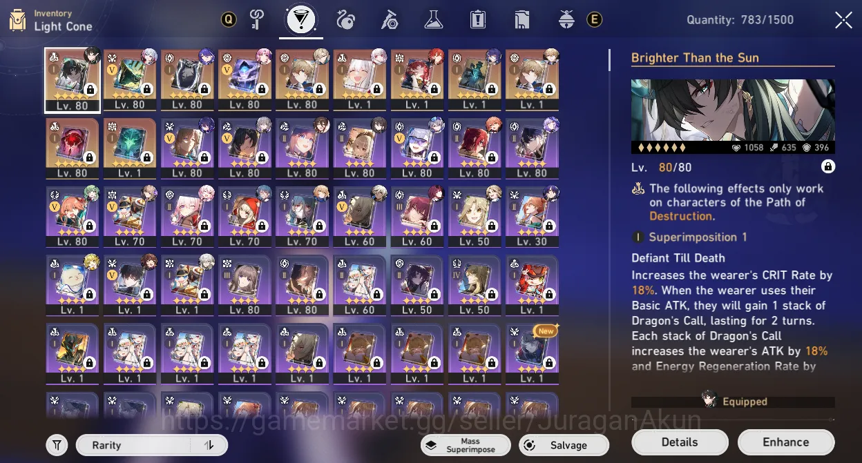 Honkai Star Rail Accounts End Game ASIA [TL70] 14 Limited (Archeron+Sign, DanHeng+Sign, Luocha+E2, Huohuo, etc)| Amphoreus 4
