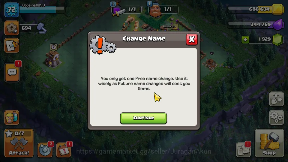 Clash of Clans Accounts Mid-Tier TH 15 - BH 5|LV 72|HH 7|BK 32,AQ 36,GW 8,MP 9,RC 6|Gems 1392|CN ON|ProtectOFF|TAKE 10