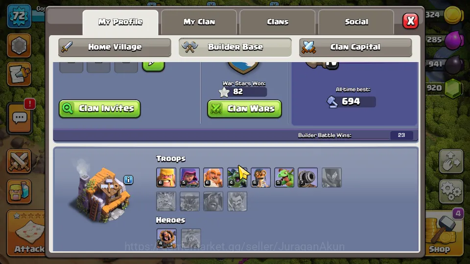 Clash of Clans Accounts Mid-Tier TH 15 - BH 5|LV 72|HH 7|BK 32,AQ 36,GW 8,MP 9,RC 6|Gems 1392|CN ON|ProtectOFF|TAKE 5