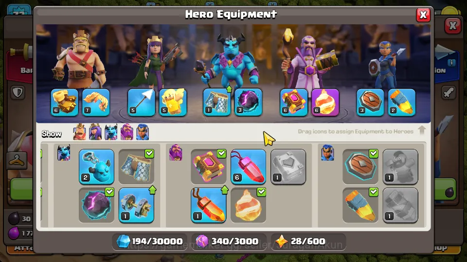 Clash of Clans Accounts Mid-Tier TH 15 - BH 5|LV 72|HH 7|BK 32,AQ 36,GW 8,MP 9,RC 6|Gems 1392|CN ON|ProtectOFF|TAKE 8