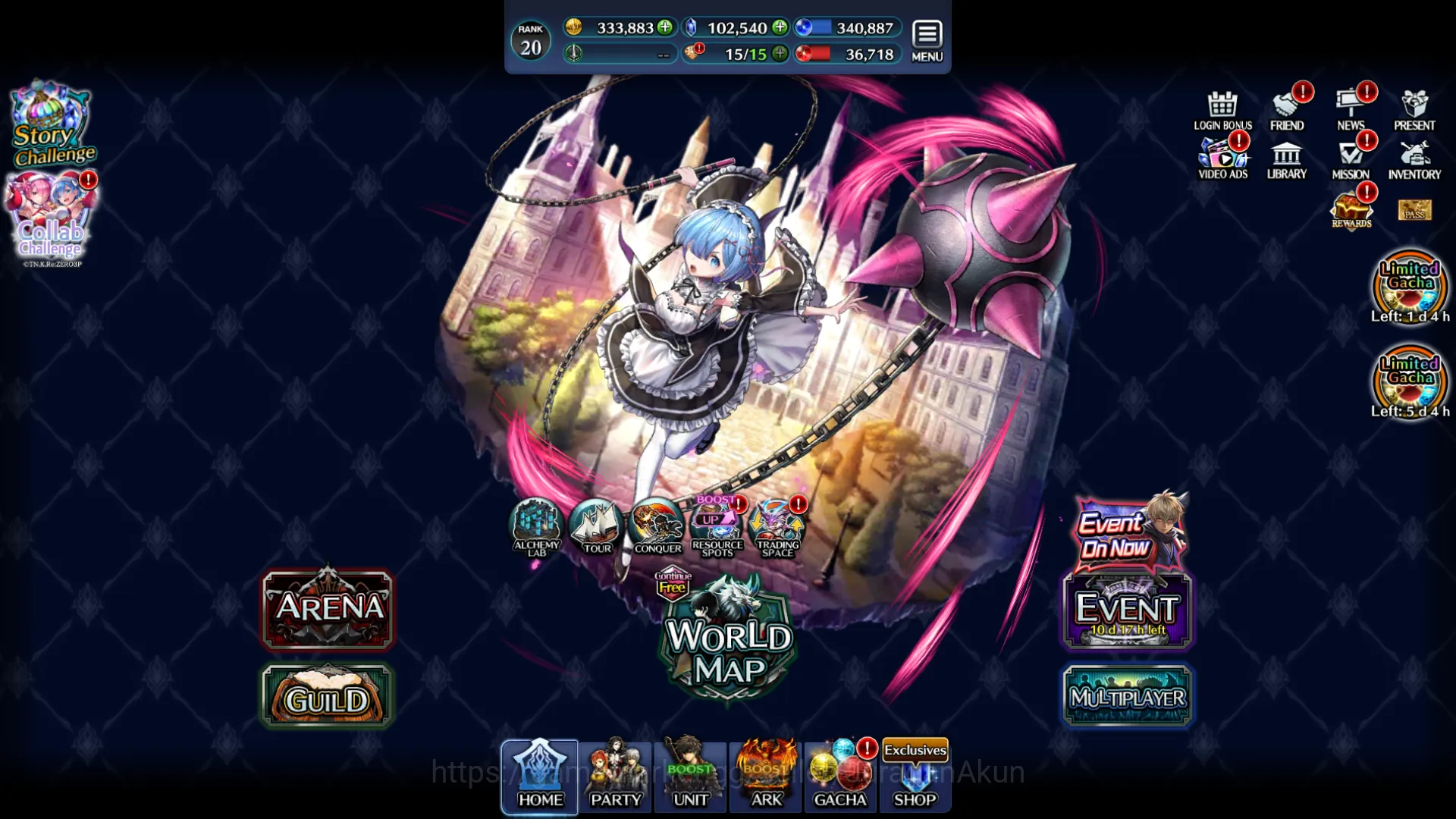 Global|Rank 20| 100k Crystal + Collab Re:Zero + Liliha + Sages + Other Units|Many Resource|Code Only|Check SS(LC808) Last Cloudia Mid‑Game Global|Rank 20| 100k Crystal + Collab Re:Zero + Li image 1