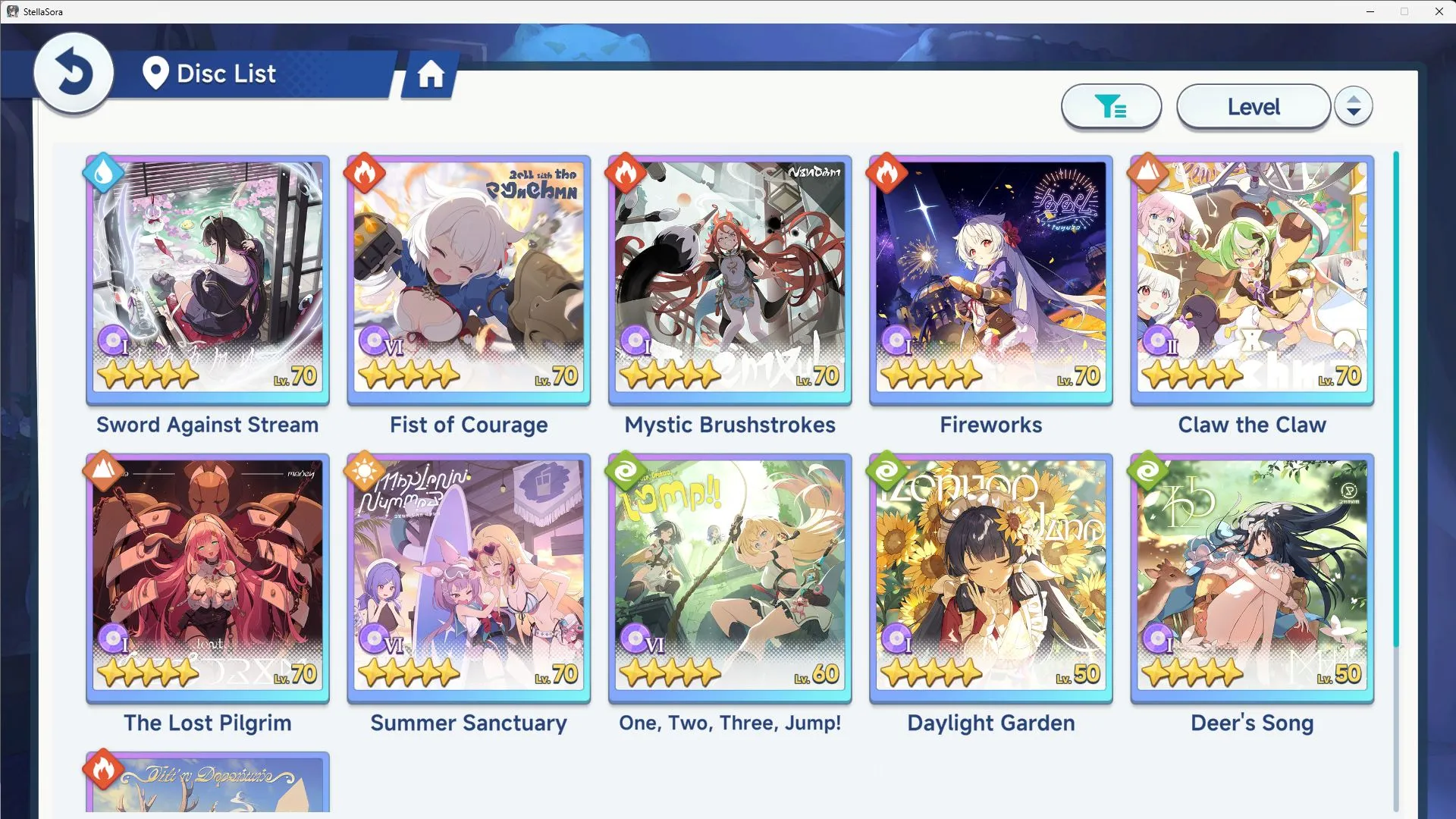 Stella Sora Accounts GLOBAL|9 SSR 4 Limit (Chitose,Snow Laru,Fuyuka,Shia T1,Freesia T2,Nazuna T3)11 SSR Disc|Yostar(SSR907) 2