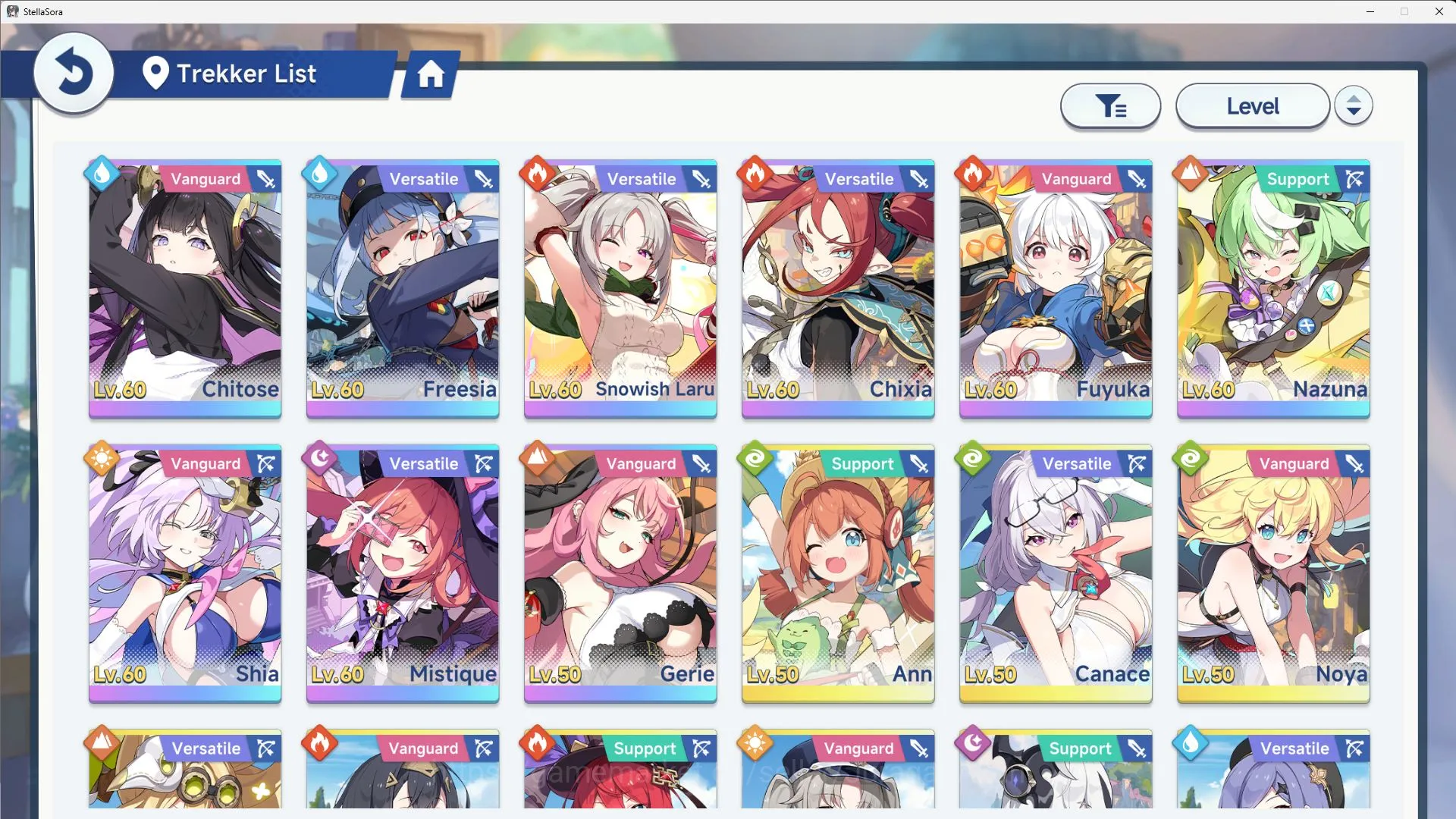 Stella Sora Accounts GLOBAL|9 SSR 4 Limit (Chitose,Snow Laru,Fuyuka,Shia T1,Freesia T2,Nazuna T3)11 SSR Disc|Yostar(SSR907) 3