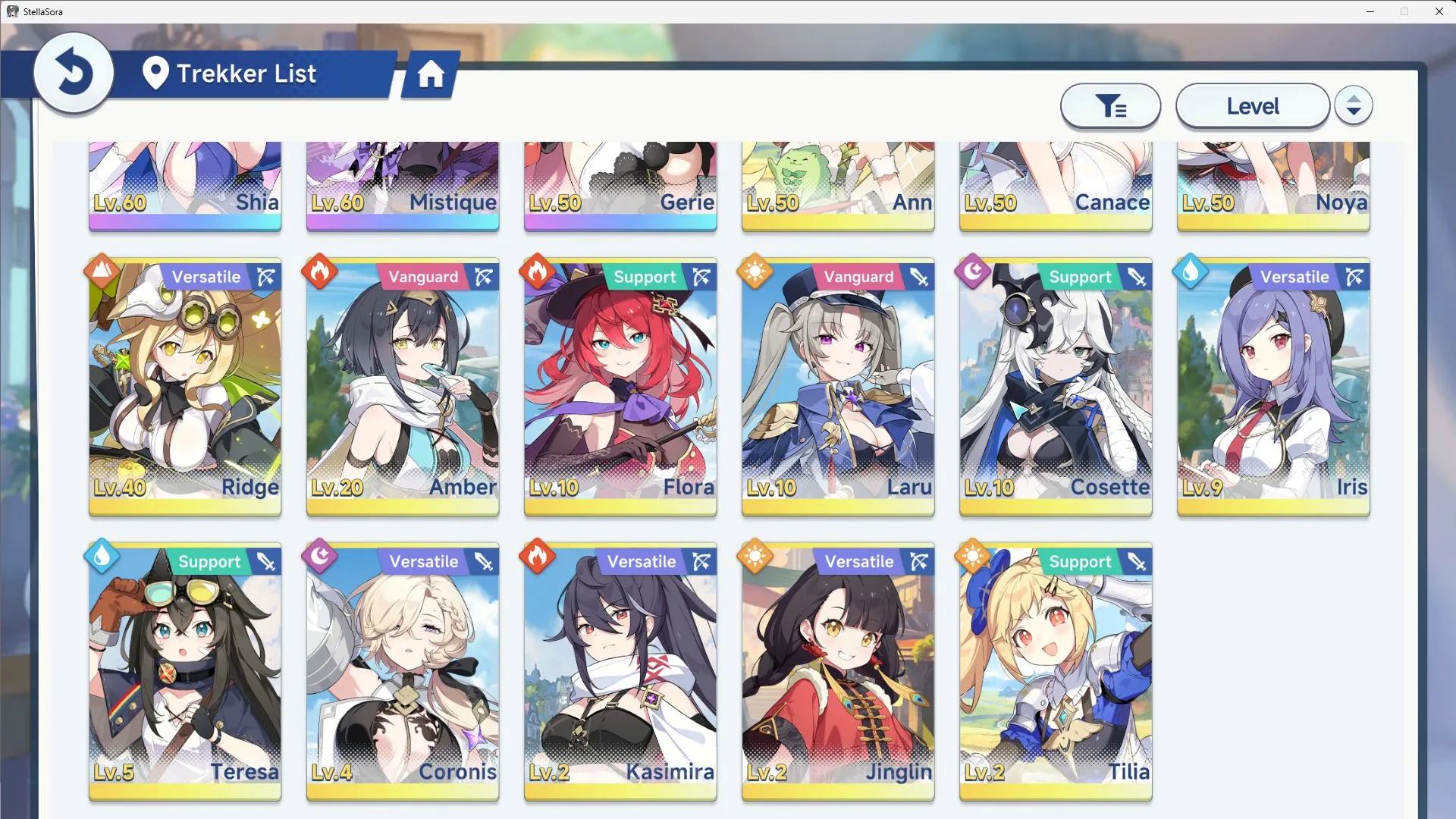 Stella Sora Accounts GLOBAL|9 SSR 4 Limit (Chitose,Snow Laru,Fuyuka,Shia T1,Freesia T2,Nazuna T3)11 SSR Disc|Yostar(SSR907) 4