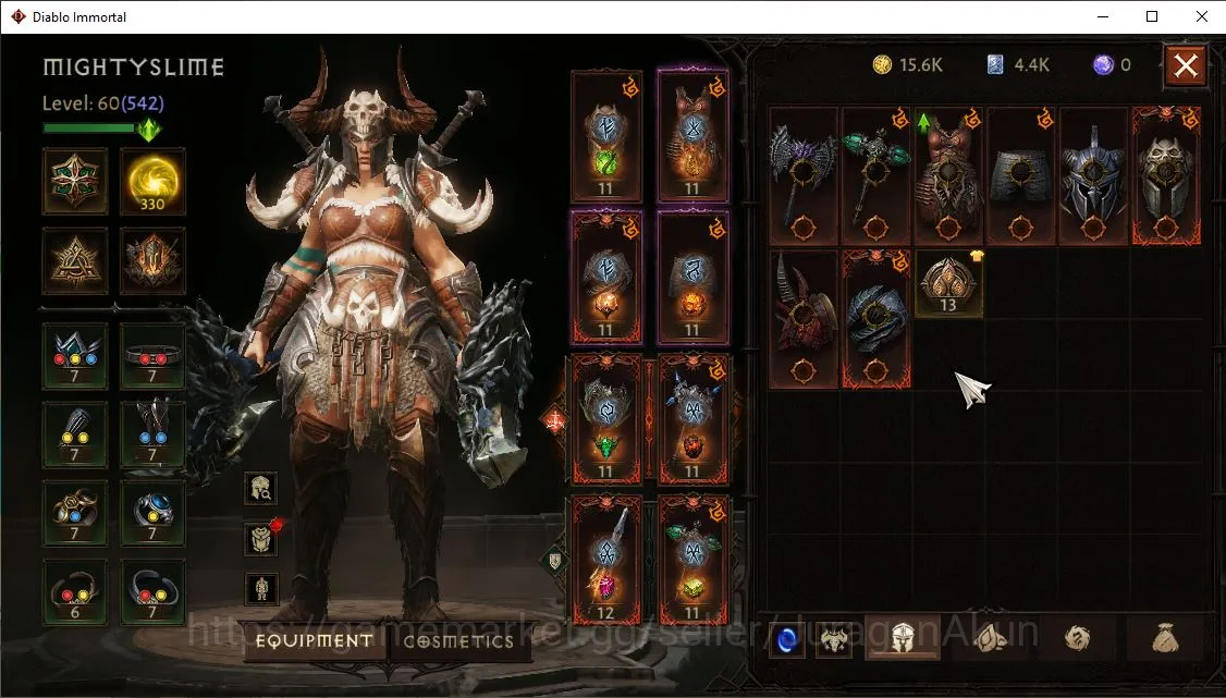Diablo Immortal Accounts NA-Lysander|Lv60(542)Barbarian|30k CR|Reso 330|Inf image 3