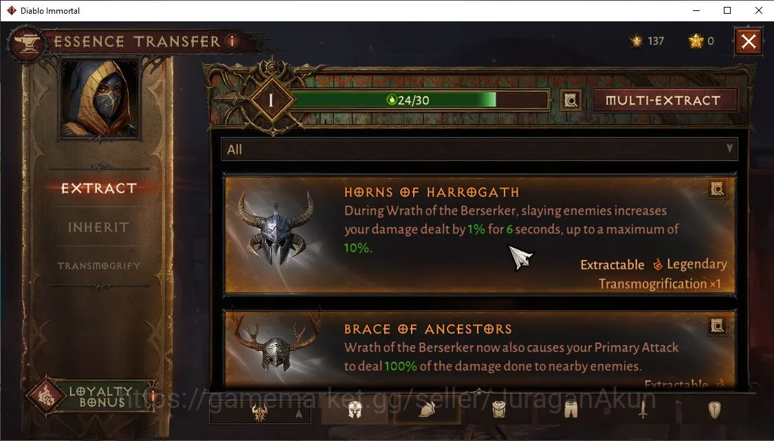 Diablo Immortal Accounts NA-Lysander|Lv60(542)Barbarian|30k CR|Reso 330|Inf image 5