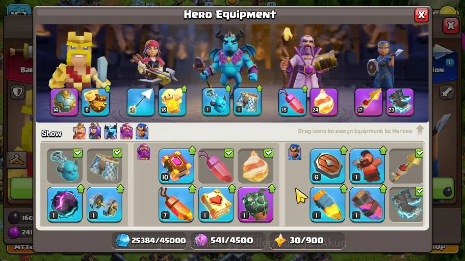 Clash of Clans Accounts Mid-Tier TH 15 - BH 9|Limited Skin|LV 163|HH 9|BK 42,AQ 59,GW 30,MP 29,RC 24|Gems 1787|CN 6