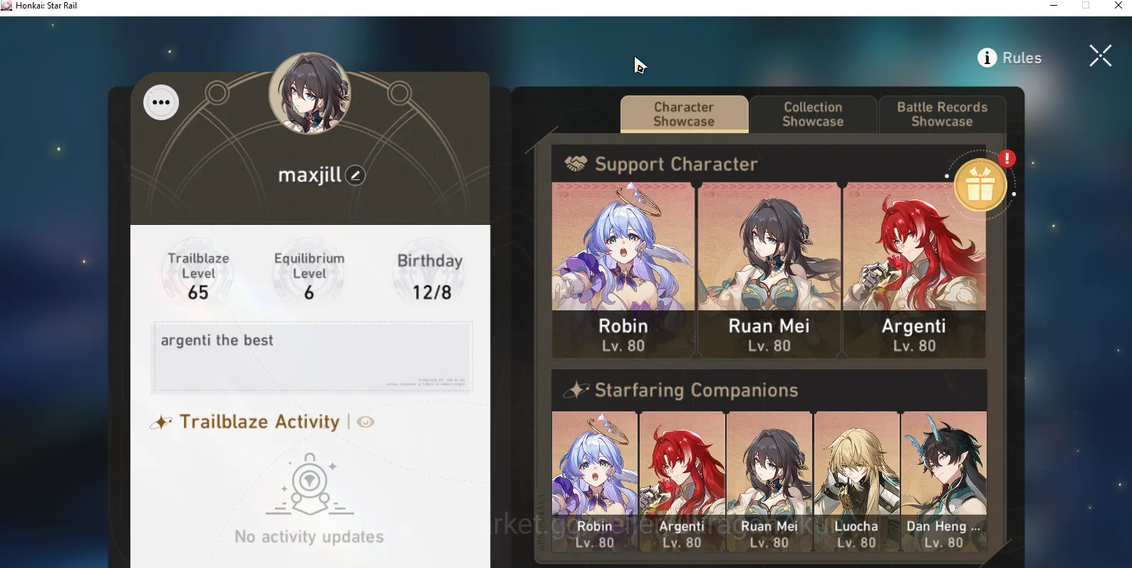 Honkai Star Rail Accounts Mid Game Asia [TL65] 6 Limited (Robin, Argenti, Ruan Mei, Loucha, Dan Heng IL and ETC) |Take 2