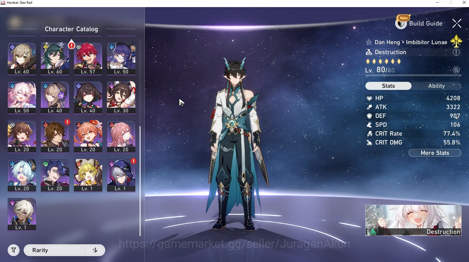 Honkai Star Rail Accounts Mid Game Asia [TL65] 6 Limited (Robin, Argenti, Ruan Mei, Loucha, Dan Heng IL and ETC) |Take 4