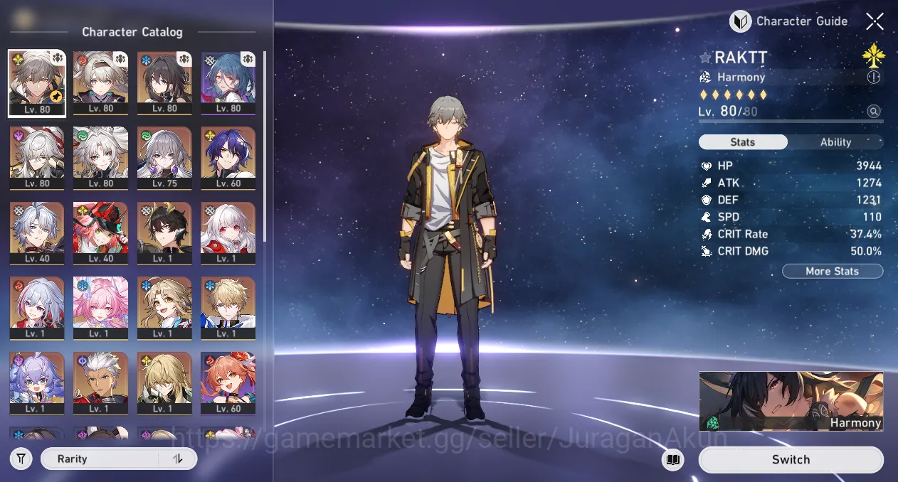 Honkai Star Rail Accounts Mid Game Asia|TL 64| 12 limited |Phainon,Firefly+Sign,Fei+Sign,Cyrene,Rappa|Mc Male|Amphoreus|Take 5