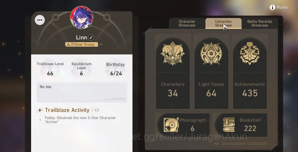 Honkai Star Rail Accounts Mid Game Asia [TL66] 5 Limited (AcheronE1+Sign,Aventurine,Lingsha,RuanMei,TheHerta,Bronya and ETC 3