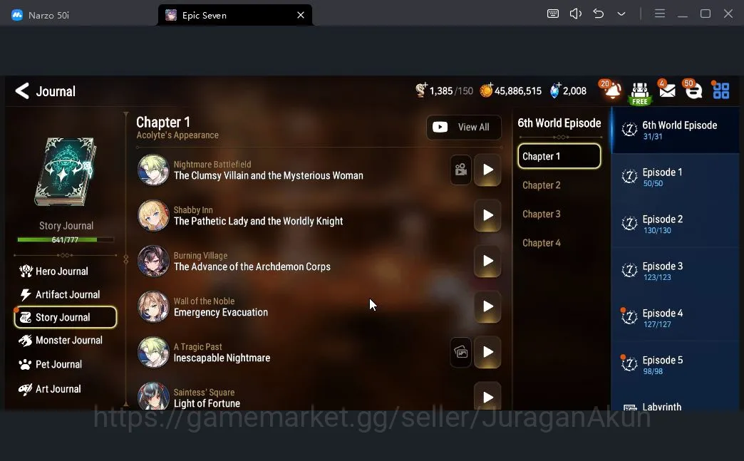 Epic Seven Accounts Mid-Tier Asia Unverif| 12ML (Har Setti, STenebria, SS Vivian, LHCermia, CLilias, etc) Holiday 10