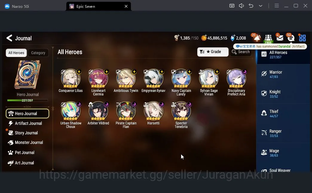 Epic Seven Accounts Mid-Tier Asia Unverif| 12ML (Har Setti, STenebria, SS Vivian, LHCermia, CLilias, etc) Holiday 3